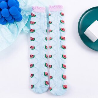 Ruffle Baby Meisjes Lange Sokken Leuke Fruit Mesh Ademend Kids Kinderen Sokken Zachte Baby Peuter Vloer Sokken 01