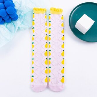 Ruffle Baby Meisjes Lange Sokken Leuke Fruit Mesh Ademend Kids Kinderen Sokken Zachte Baby Peuter Vloer Sokken 03