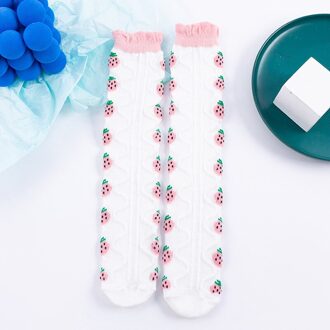 Ruffle Baby Meisjes Lange Sokken Leuke Fruit Mesh Ademend Kids Kinderen Sokken Zachte Baby Peuter Vloer Sokken 04