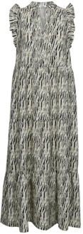 Ruffle Silhouette Jurk Offwhite Co'Couture , Multicolor , Dames - Xl,L,M,S,Xs