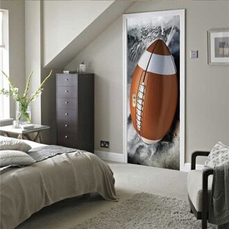 Rugby Behang Op De Deur Zelfklevende Pvc Poster Voor Slaapkamer Jongens Kamer Home Decoratie Sticker Diy Mural deurstickers 95x215 cm