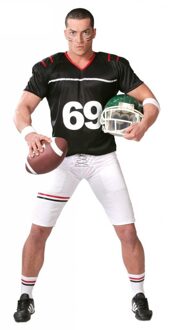 Rugby kostuum carnaval Zwart, Wit - Transparant