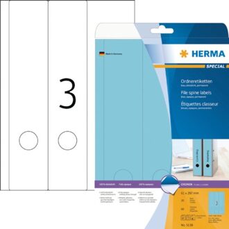 Rugetiket Herma breed/lang 61x297mm zelfklevend blauw Wit