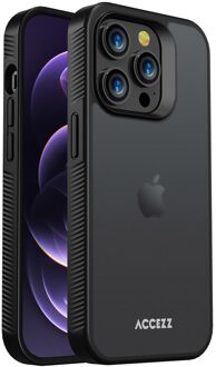 Rugged Frosted Backcover iPhone 14 Pro Telefoonhoesje Zwart