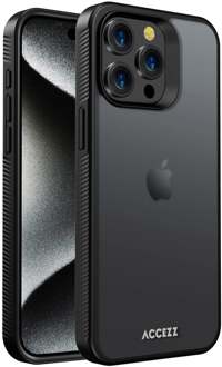 Rugged Frosted Backcover iPhone 15 Pro Max Telefoonhoesje Zwart