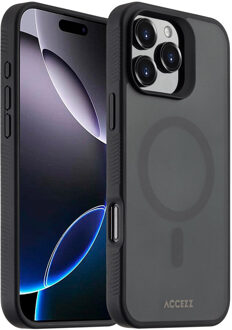 Rugged Frosted met MagSafe voor Apple iPhone 16 Pro Max Telefoonhoesje Zwart