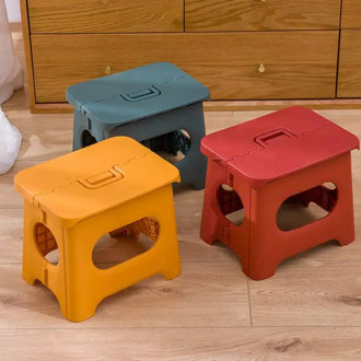 Rugged portable folding stool bathroom plastic stool travel picnic outdoor household Child small bench Solid color