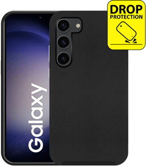 Rugged Texture TPU Hoesje - Telefoonhoesje geschikt voor Samsung Galaxy S23 - Zwart