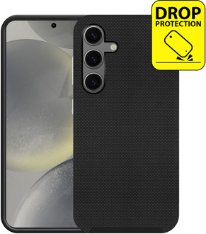 Rugged Texture TPU Hoesje - Telefoonhoesje geschikt voor Samsung Galaxy S24 - Zwart