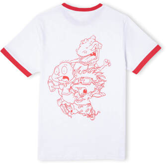 Rugrats Unisex Ringer T-Shirt - Wit/Rood - M
