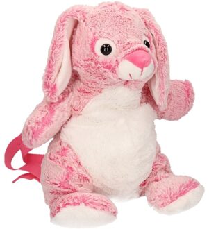 Rugtas Konijn - roze - pluche - rugzak voor kinderen - 20x36 cm
