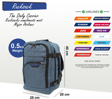 Rugzak 40x20x25 cm Onderstoel Reiskoffer voor Easy Jet, Ryanair Navy
