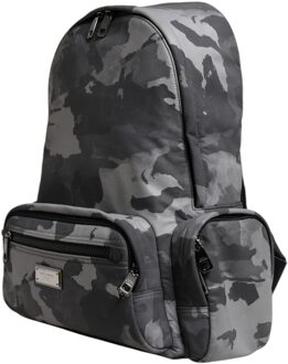 Rugzak met kalfsleren details en 16 inch laptopvak Middengrijs - 1 maat