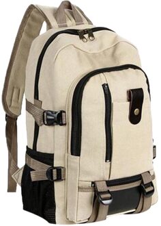 Rugzak Unisex Vrouwen Mode Eenvoudige Dubbele Schouder Canvas Rugzak Schooltas Reizen Multifunctionele Zakken # khaki