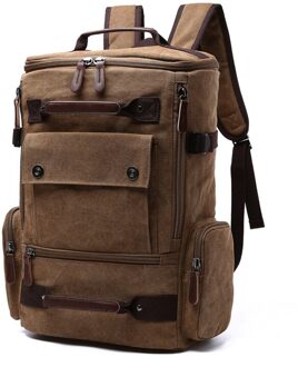 Rugzak Vintage Canvas Rugzak Mannen Reizen Schooltassen Grote Capaciteit Rugzak Laptop Rugzak Sac A Dos Homme Mochilas Mannen koffie