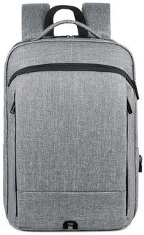 Rugzak Voor Mannen Business Wasachtige Lijm Multifunctionele Tas Voor Laptop 15 6 Usb Opladen Casual Waterdichte Rugzak man licht grijs
