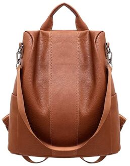 Rugzak Vrouwen Beknopte Anti-Diefstal Rugzak Twee-weg Schooltas Waterdichte Schoudertas Voor Meisjes Tassen Rugzak Dames Bagpack bruin