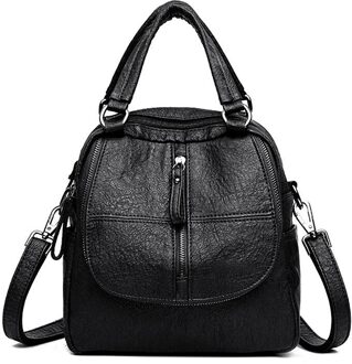 Rugzak Vrouwen Pu Leer Vrouwelijke Schoudertas Mochila Feminina Mochilas Mujer zwart