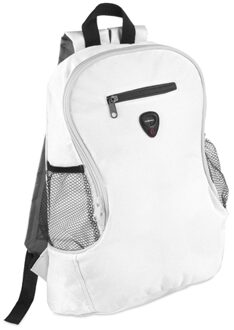 Rugzak - wit - 21.5 liter - backpack met flessenhouder - schooltas - 40 cm