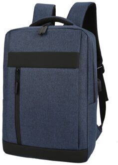 Rugzakken Voor Mannen Usb Opladen Waterdicht Oxford Doek Tas Voor Laptop 15 6 Multifunctionele Business Rugzak Mans donker blauw