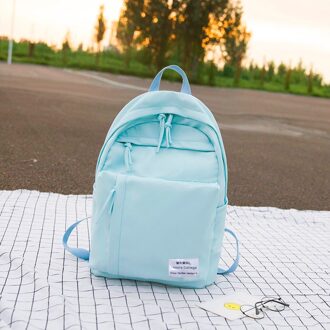 Rugzakken Willekeurige Levering Schooltas Effen Kleur Waterdichte Nylon Sac A Dos Casual Laptop Rugzak Anti Diefstal Vrouwelijke Mochilas Blauw