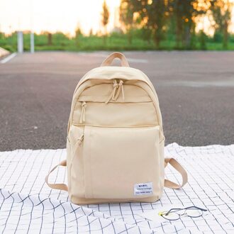 Rugzakken Willekeurige Levering Schooltas Effen Kleur Waterdichte Nylon Sac A Dos Casual Laptop Rugzak Anti Diefstal Vrouwelijke Mochilas khaki