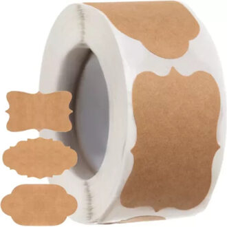 Ruhhy labelstickers - lichtbruin - 300 stuks - cadeaulabels - cadeau etiketten