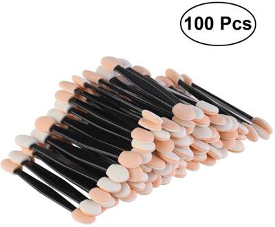 RUIMIO 100 stuks Wegwerp Dubbelzijdige Oogschaduw Borstel Spons Getipt Ovale Make-Up Applicator