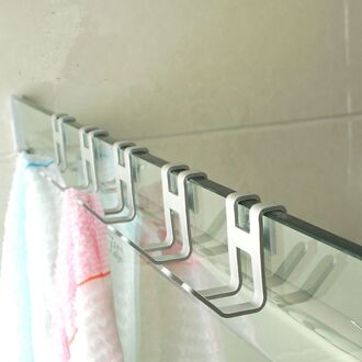 Ruimte Aluminium Douche Glazen Deur Haak Gratis Gat Handdoekenrek Hanger Sleutel Organizer