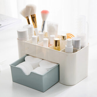 Ruimte besparen Desktop Cosmetica Make Storage Lade Soort Box Voor Huis Plastic Opbergdoos Accessoires Box #15 blauw