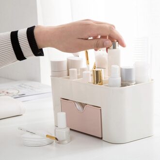 Ruimte besparen Desktop Cosmetica Make Storage Lade Soort Box Voor Huis Plastic Opbergdoos Accessoires Box #15 roze