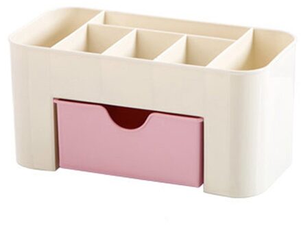Ruimte Besparen Desktop Cosmetische Opslag Boxs Make Drawer Organizer Sieraden Nagellak Make Container Desktop Ding Rangement roze