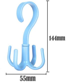 Ruimtebesparend Bag Holder Bag Hanger Kasten Kledingrek Graden Rotatie Schoenen Riem Sjaal Opknoping Rack Keuken Pot Pan Hanger blauw