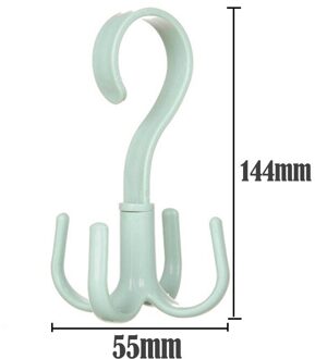 Ruimtebesparend Bag Holder Bag Hanger Kasten Kledingrek Graden Rotatie Schoenen Riem Sjaal Opknoping Rack Keuken Pot Pan Hanger groen
