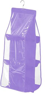 Ruimtebesparend Bag Organizer Kledingkast Opknoping 3-Layer 6-Zak Opbergtas Ondergoed paars