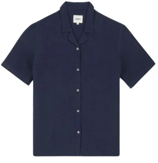 Ruimvallend Linnen Overhemd met Haaienkraag Noyoco , Blue , Dames - XL