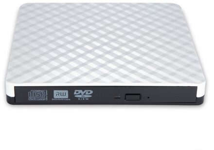 Ruit Externe Usb 3.0 High Speed Slim Dvd Drive Reader Writer Voor Laptop Pc Ruit Patroon Draagbare Handig Plug Play wit