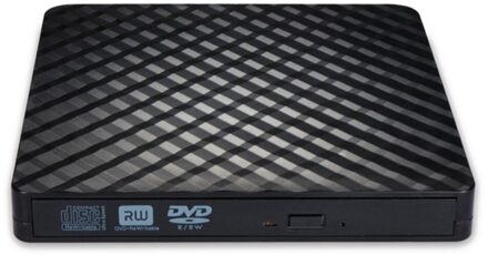 Ruit Externe Usb 3.0 High Speed Slim Dvd Drive Reader Writer Voor Laptop Pc Ruit Patroon Draagbare Handig Plug Play zwart