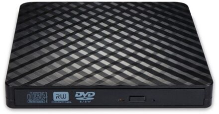 Ruit Externe Usb 3.0 High Speed Slim Dvd Drive Reader Writer Voor Laptop Pc Ruit Patroon Draagbare Handig Plug Play zwart