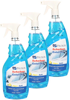 Ruitenontdooier spray - 3x - voor auto - 1L - antivries sprays - winter/vorst