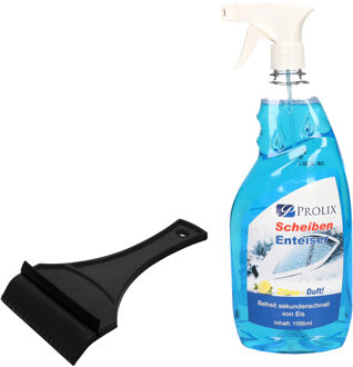 Ruitenontdooier spray - voor auto - 1L - antivries sprays - winter/vorst - incl. ijskrabber