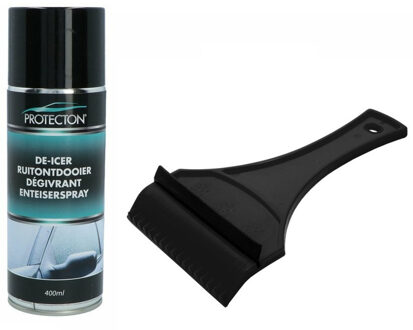 Ruitenontdooier spray - voor auto - 400 ml - antivries sprays - winter/vorst - incl. ijskrabber