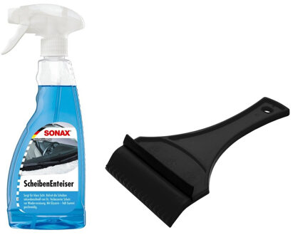 Ruitenontdooier spray - voor auto - 500 ml - antivries sprays - winter/vorst - incl. ijskrabber