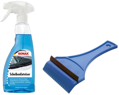 Ruitenontdooier spray - voor auto - 500 ml - antivries sprays - winter/vorst - incl. ijskrabber