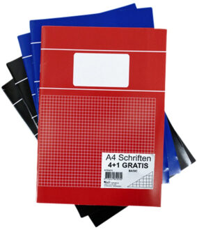 Ruitjesschriften A4 - 25x stuks - wiskunde schrift - gekleurd - rekenschrift