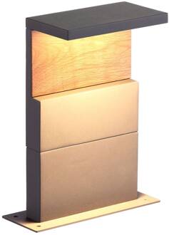 Ruka LED sokkellamp met Element, 35 cm donkergrijs, donker hout