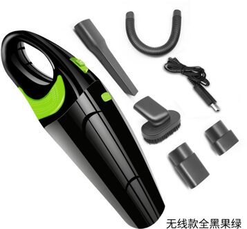 Rundong Draadloze Auto Cleaner Usb-oplaadkabel Stofzuiger Auto Thuis Dual Purpose Stofzuiger R-6054 puur zwart groen