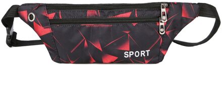 Running Bag Outdoor Sport Taille Tas Multi-functionele Pack Fles Telefoon Zak Mannen Vrouwen Joggen Riem met Reflecterende Strip # L10 Rood