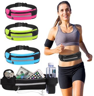 Running Bag Waterproof Belt Waist Phone Bag Jogging Pack Cycling Phone Pocket Wallet With Bottle Holder Anti-theft Sport Bag