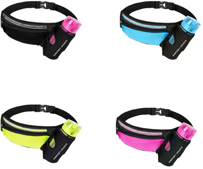Running Belt Waist Bag Fanny Pack Women Men Water Bottle Holder Elastic Reflective Lightweight Waterproof Pouch